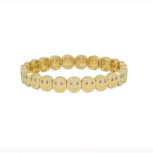 Lisa Gozlan ‘The Gemstone’ Gold Happy Face Bracelet